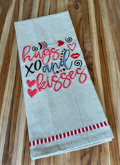 Hugs and Kisses Tea Towel