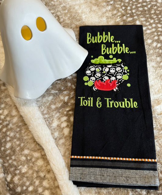 BUBBLE BUBBLE TOIL & TROUBLE TEA TOWEL