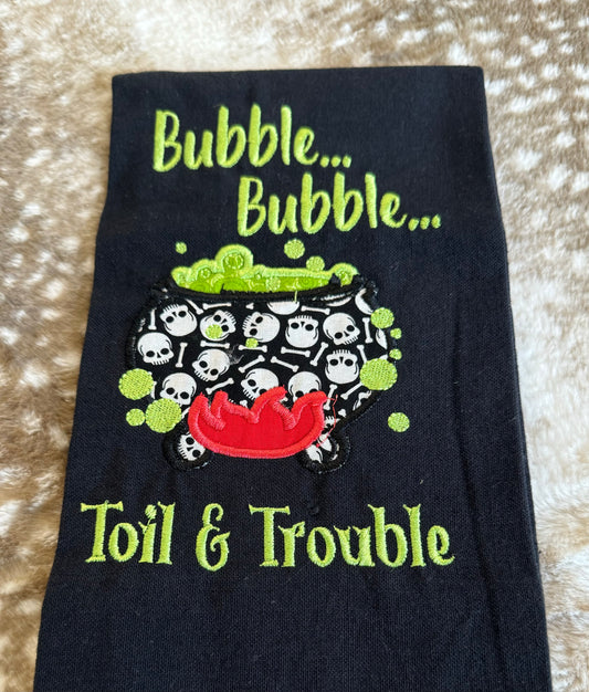 BUBBLE BUBBLE TOIL & TROUBLE TEA TOWEL