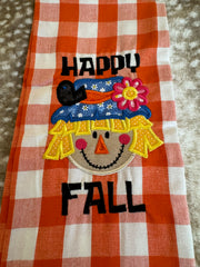 Happy Fall Scarecrow Tea Towel