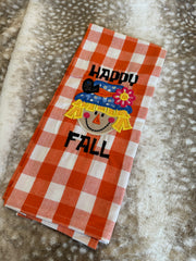 Happy Fall Scarecrow Tea Towel