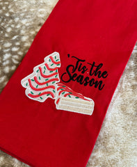 Tis The Season Red Tea Towel Christmas